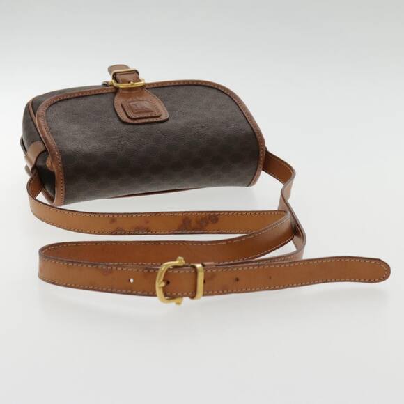 CELINE Macadam Canvas Shoulder Bag Pvc Leather Brown Gold - Picture 7 of 16